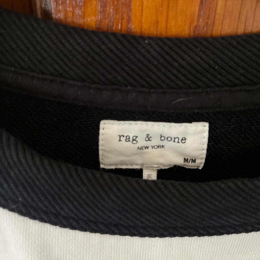 Rag & Bone Black and White Colorblock Cotton Crewneck Sweatshirt Like New size M - Picture 10 of 10